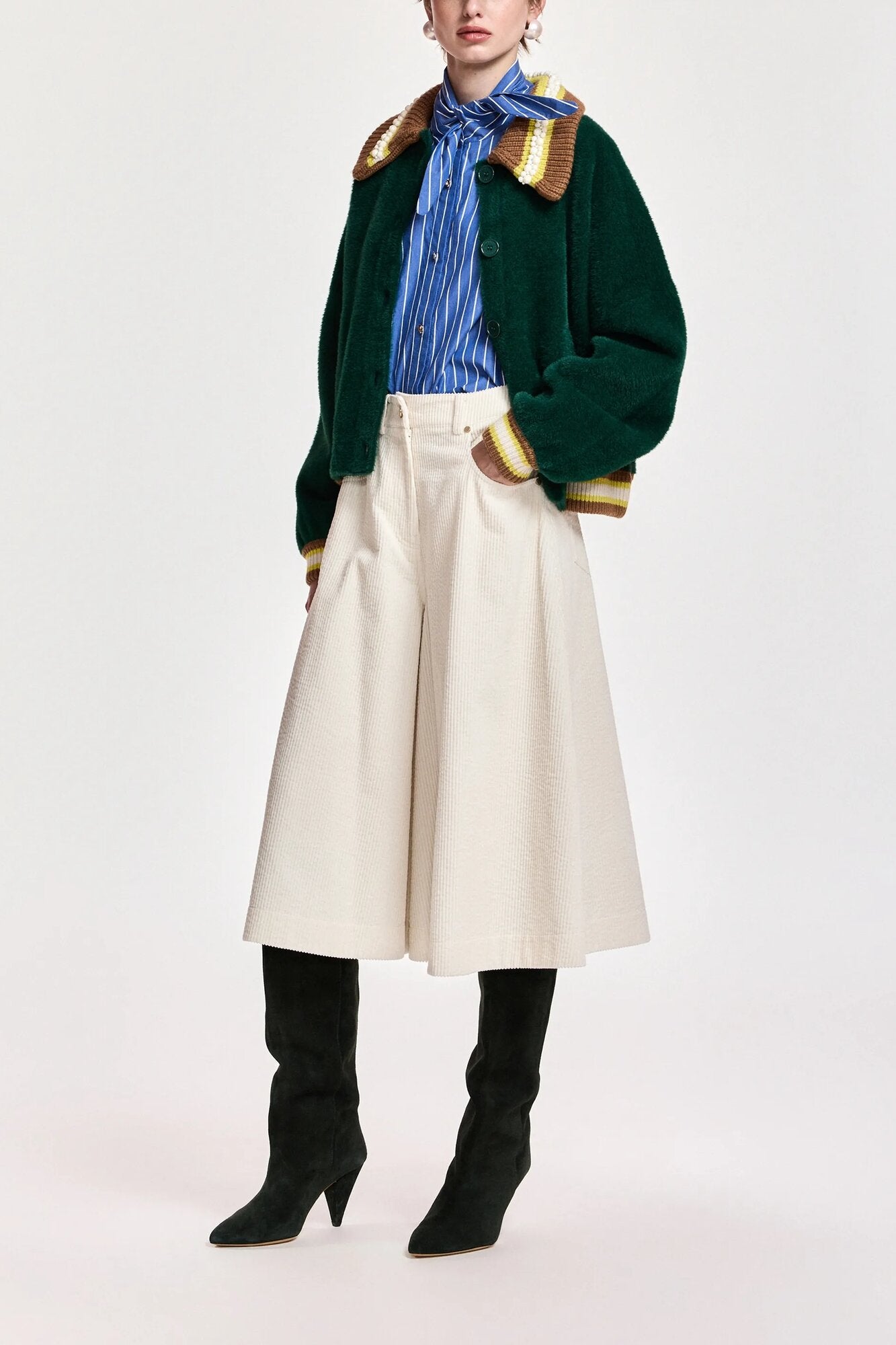 Kamore Knit With Collar cardigan – Combo1 Forest Whisper
